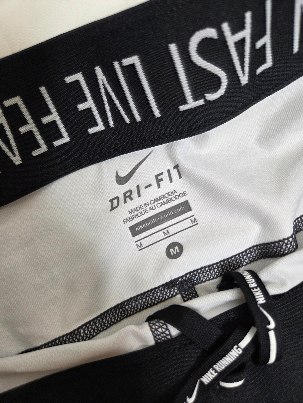 NWT Nike size M Relay- Dri-FIT Black & Multicolor Running Tights - Picture 2 of 11